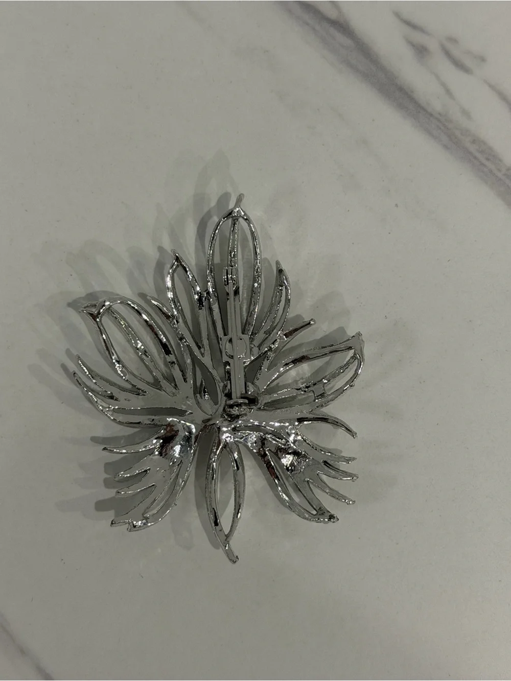 Vintage Silver Floral Burst Brooch